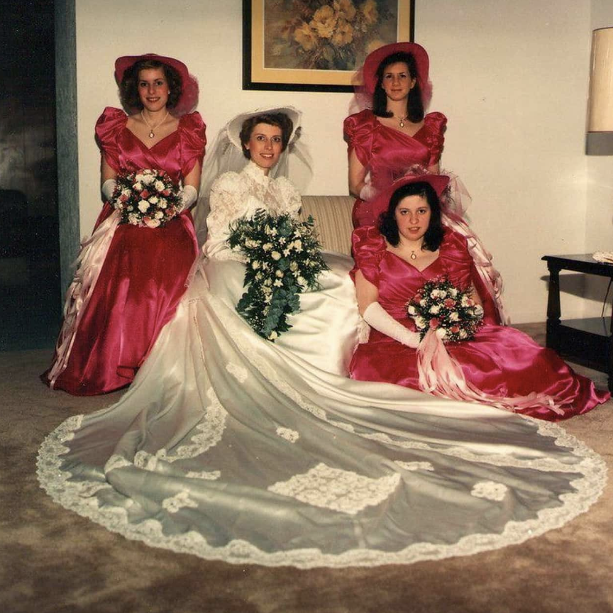 tacky 80s wedding dress